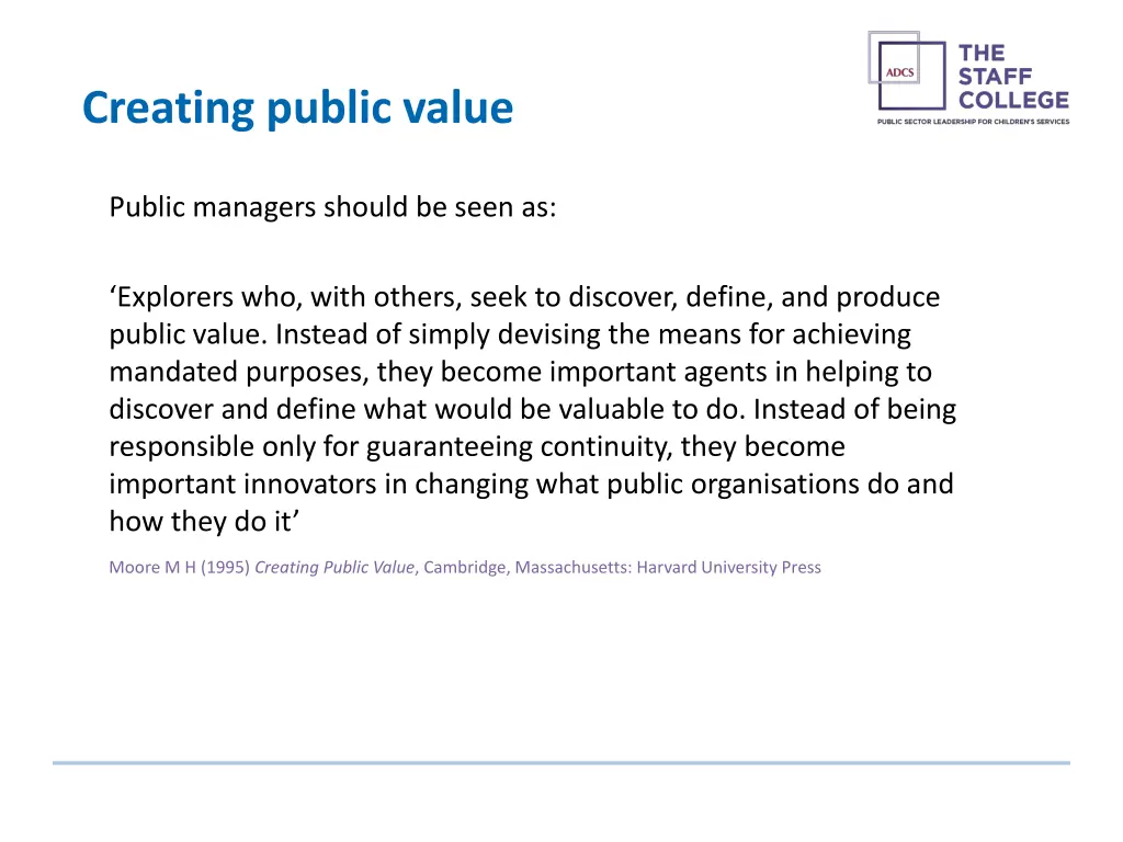 creating public value