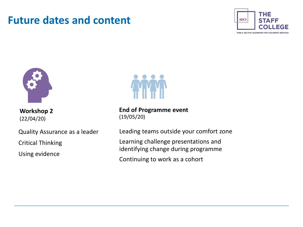 future dates and content