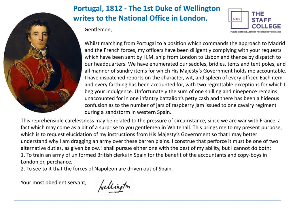 portugal 1812 the 1st duke of wellington writes