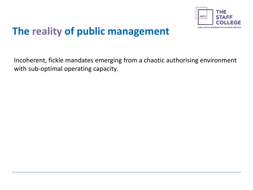 the reality of public management