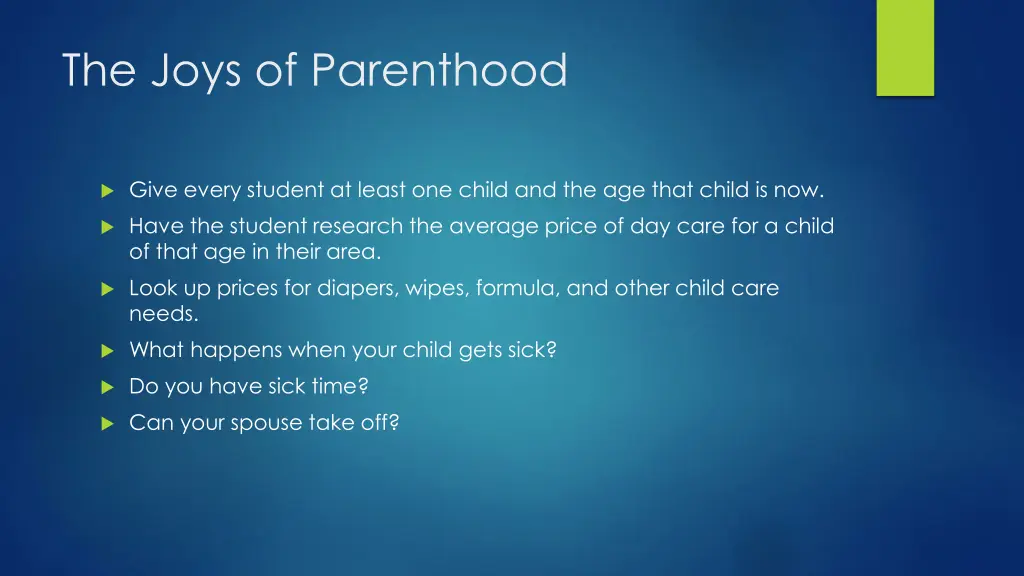 the joys of parenthood