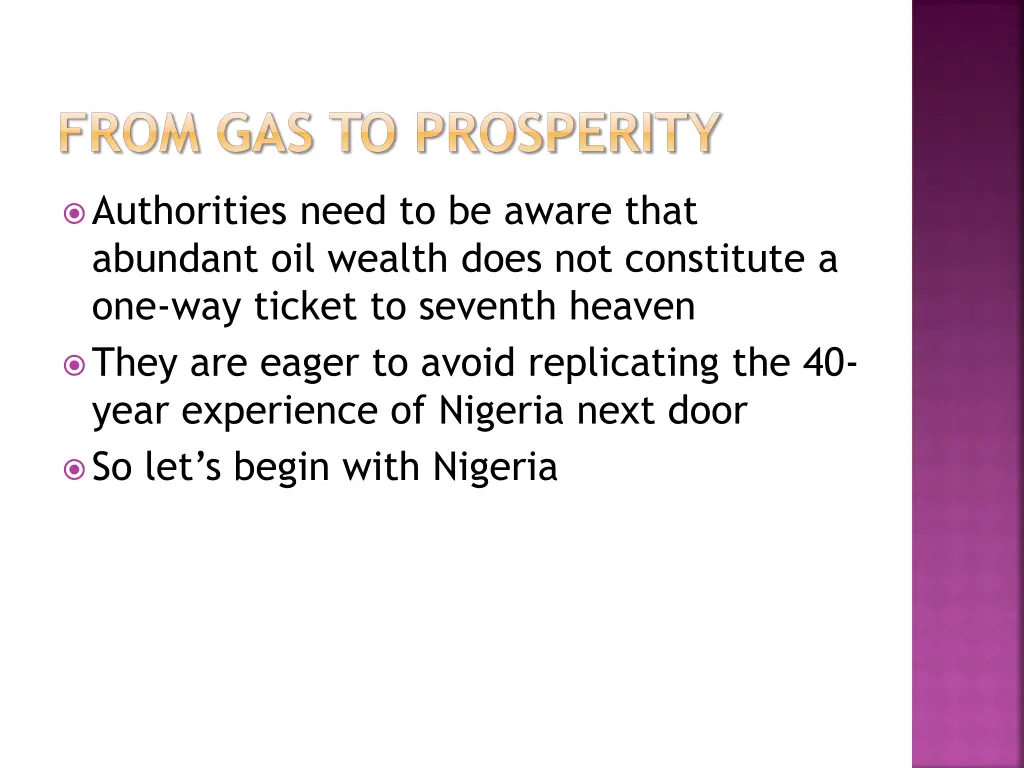 from gas to prosperity 1