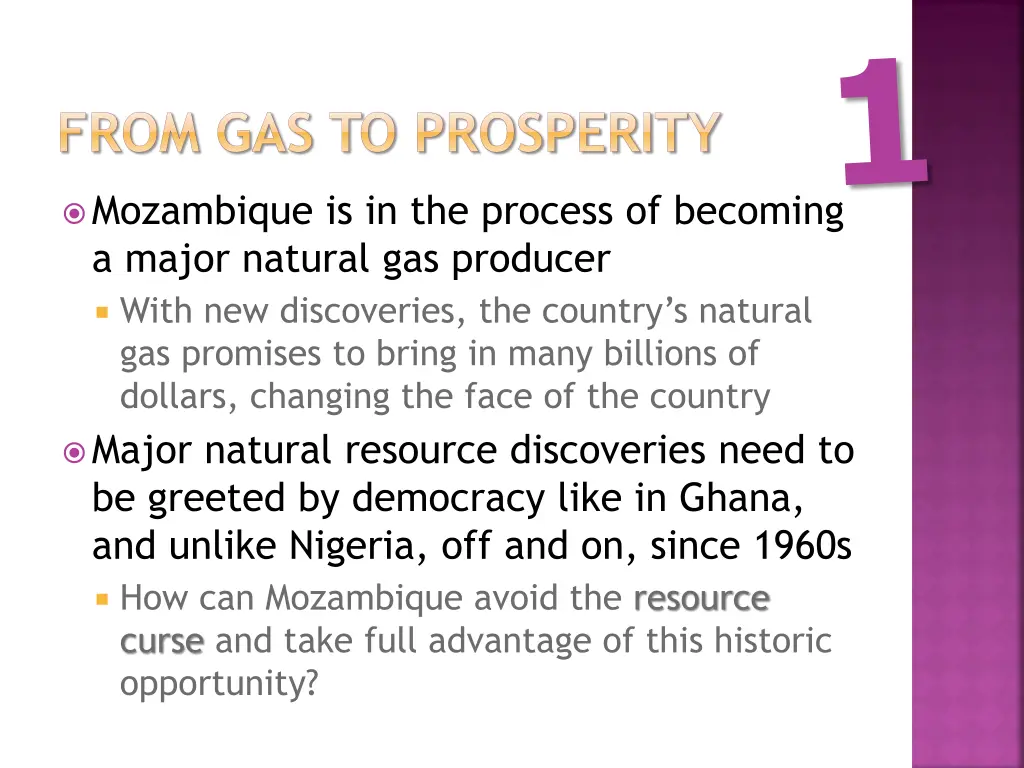 from gas to prosperity