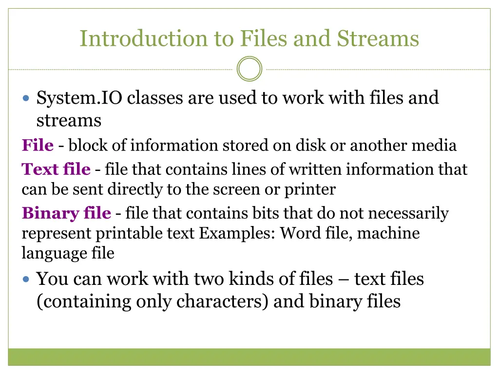 introduction to files and streams