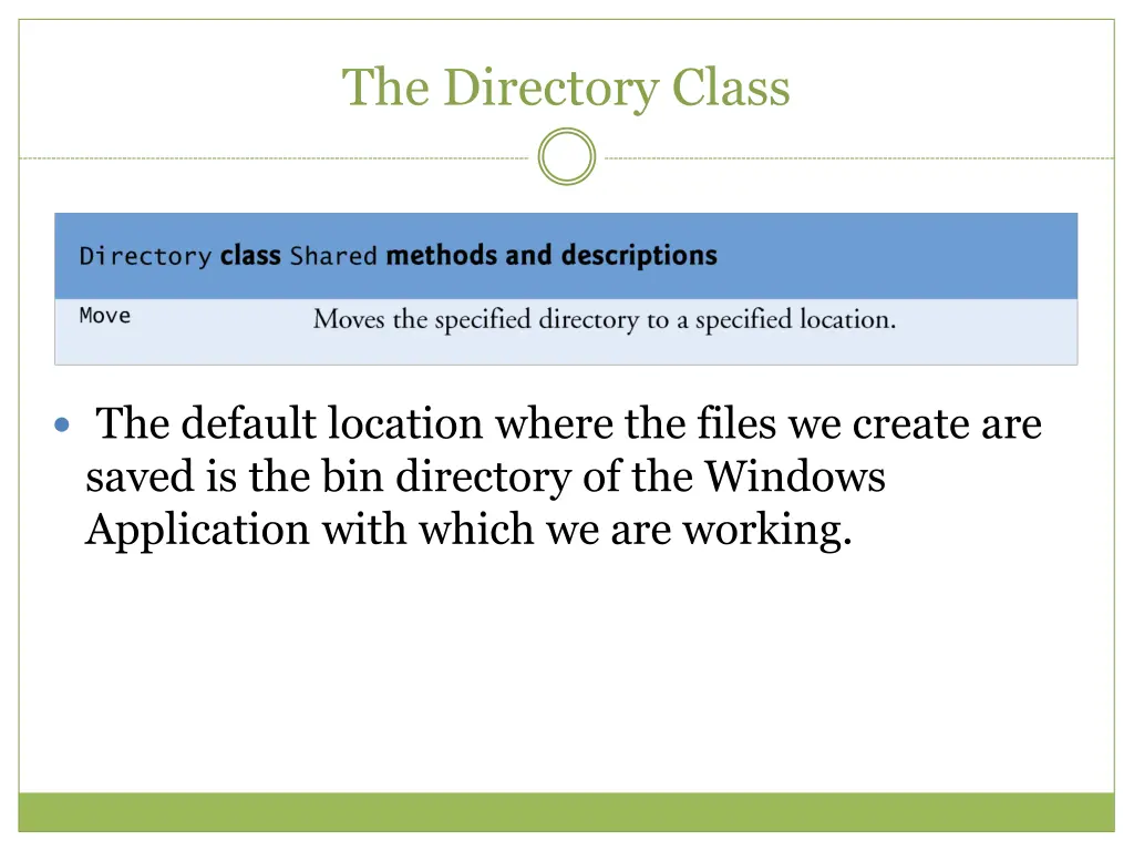 the directory class 2