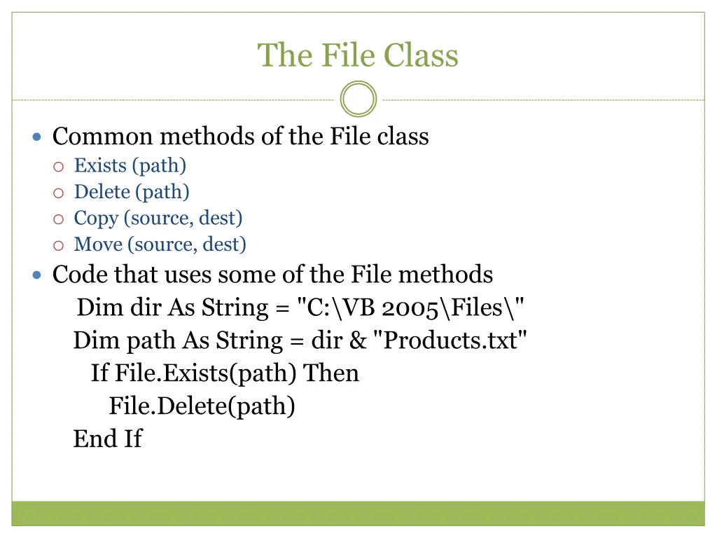 the file class