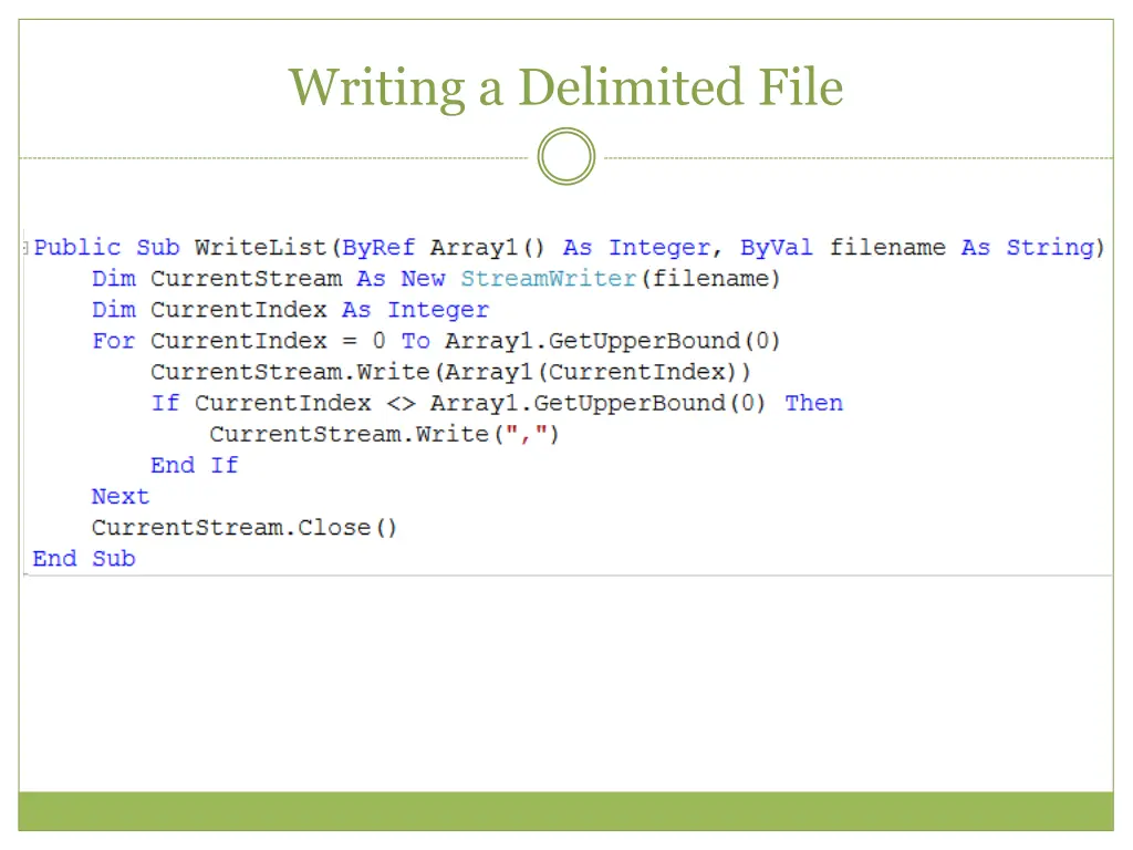 writing a delimited file