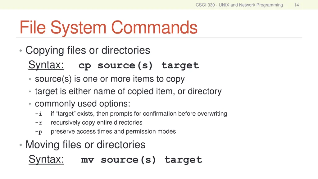 csci 330 unix and network programming 13