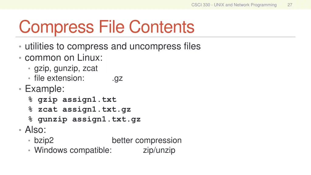 csci 330 unix and network programming 26