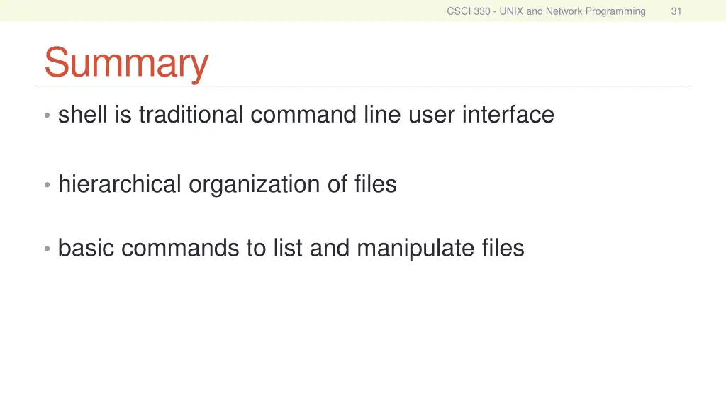 csci 330 unix and network programming 30