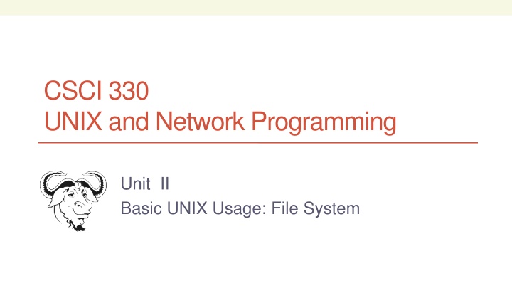 csci 330 unix and network programming