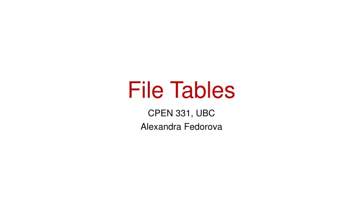 file tables