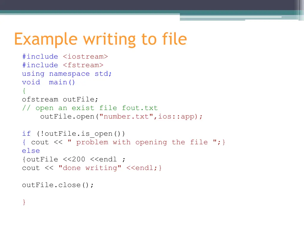 example writing to file