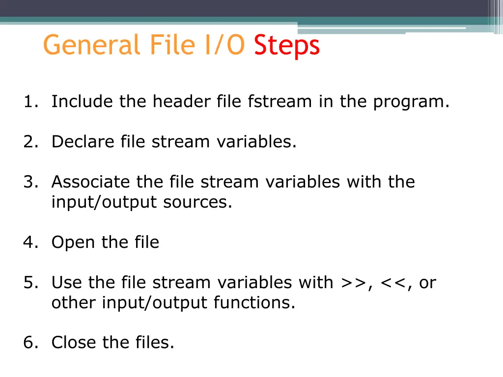 general file i o steps