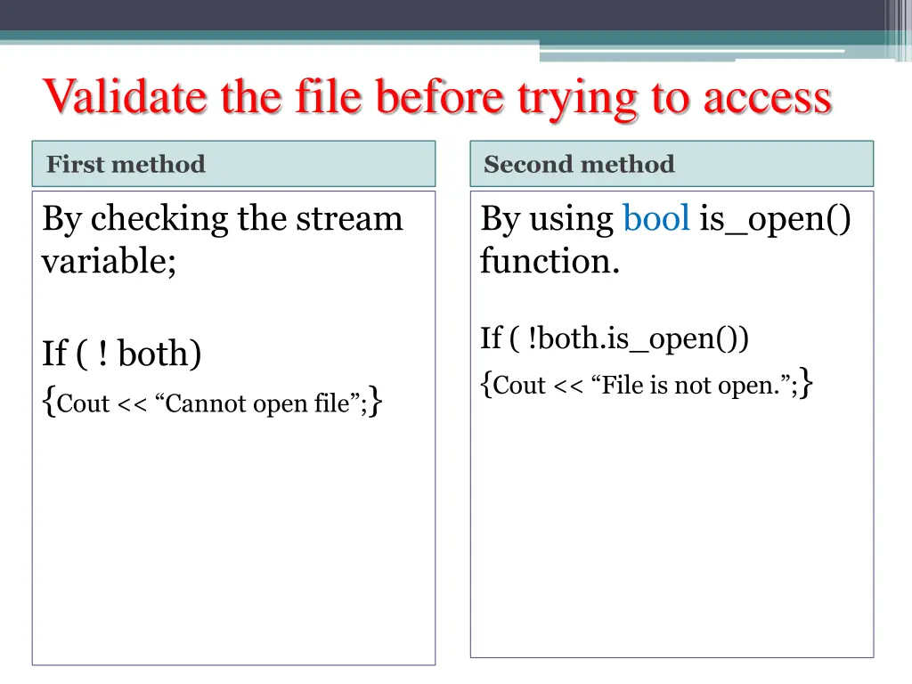 validate the file before trying to access