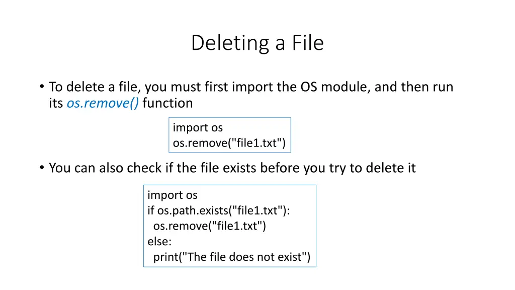 deleting a file