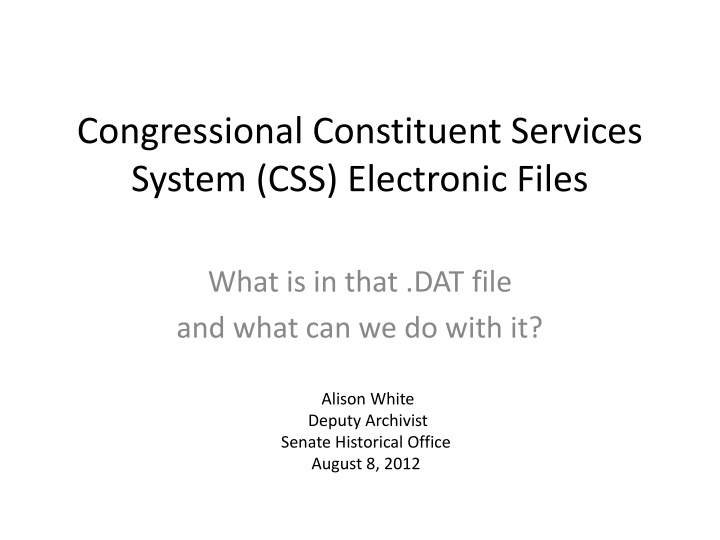 congressional constituent services system