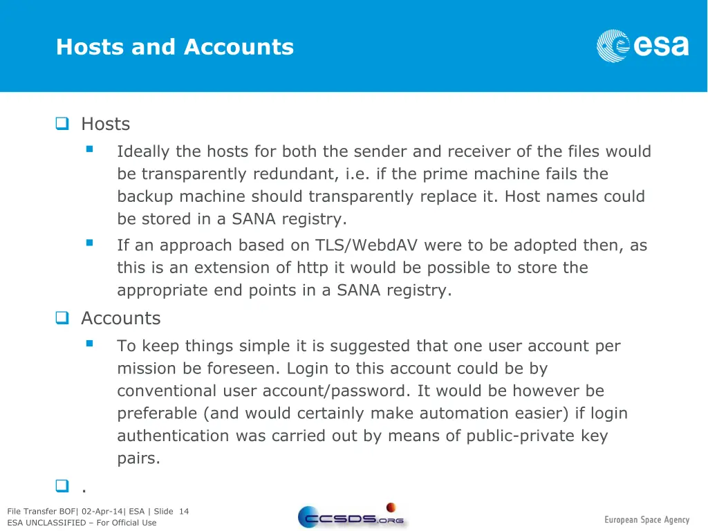 hosts and accounts