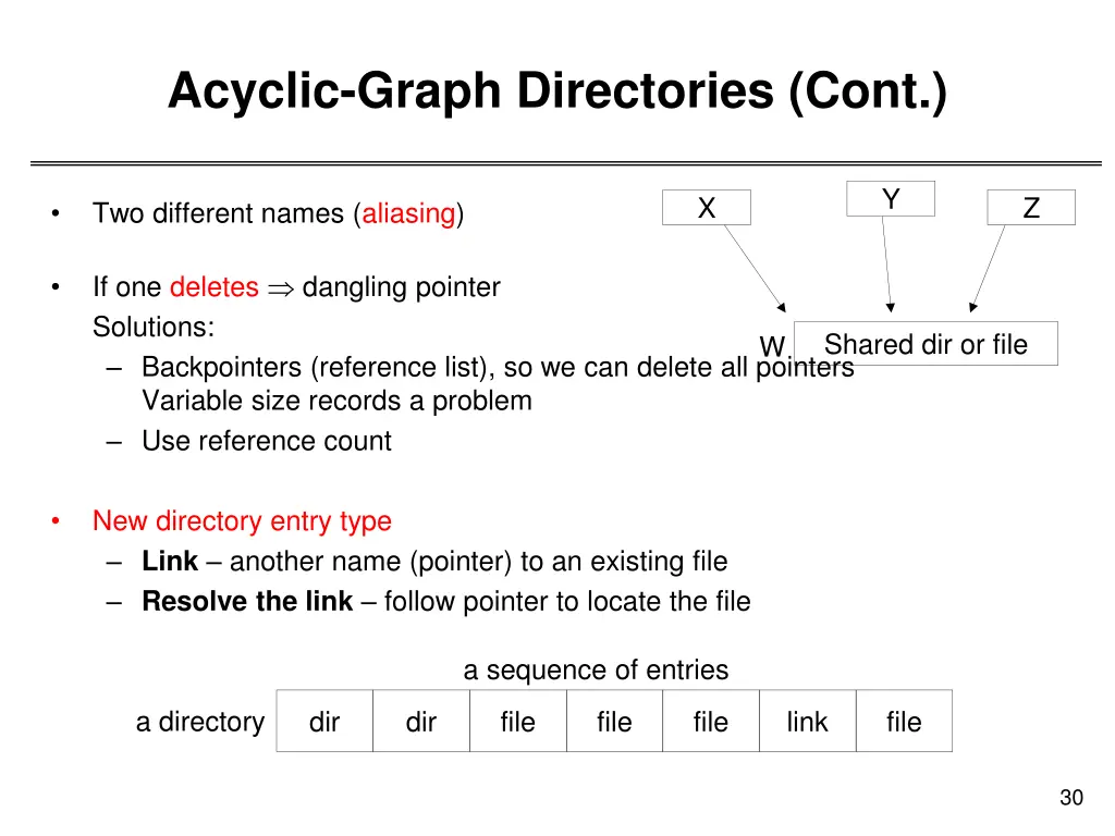 acyclic graph directories cont