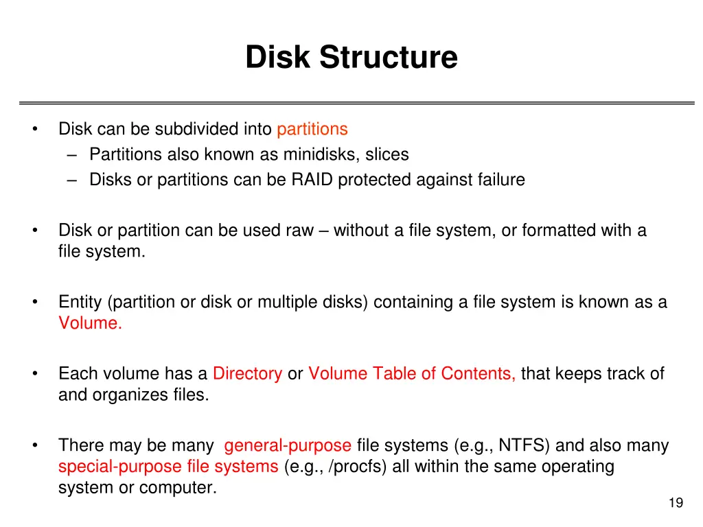 disk structure