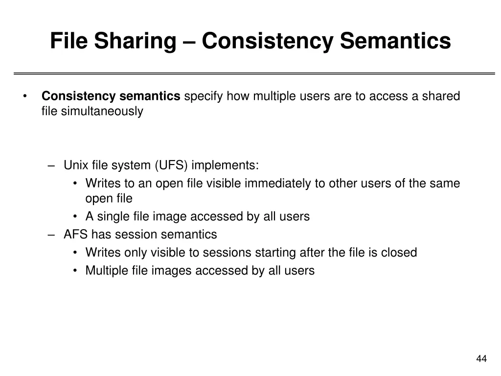 file sharing consistency semantics