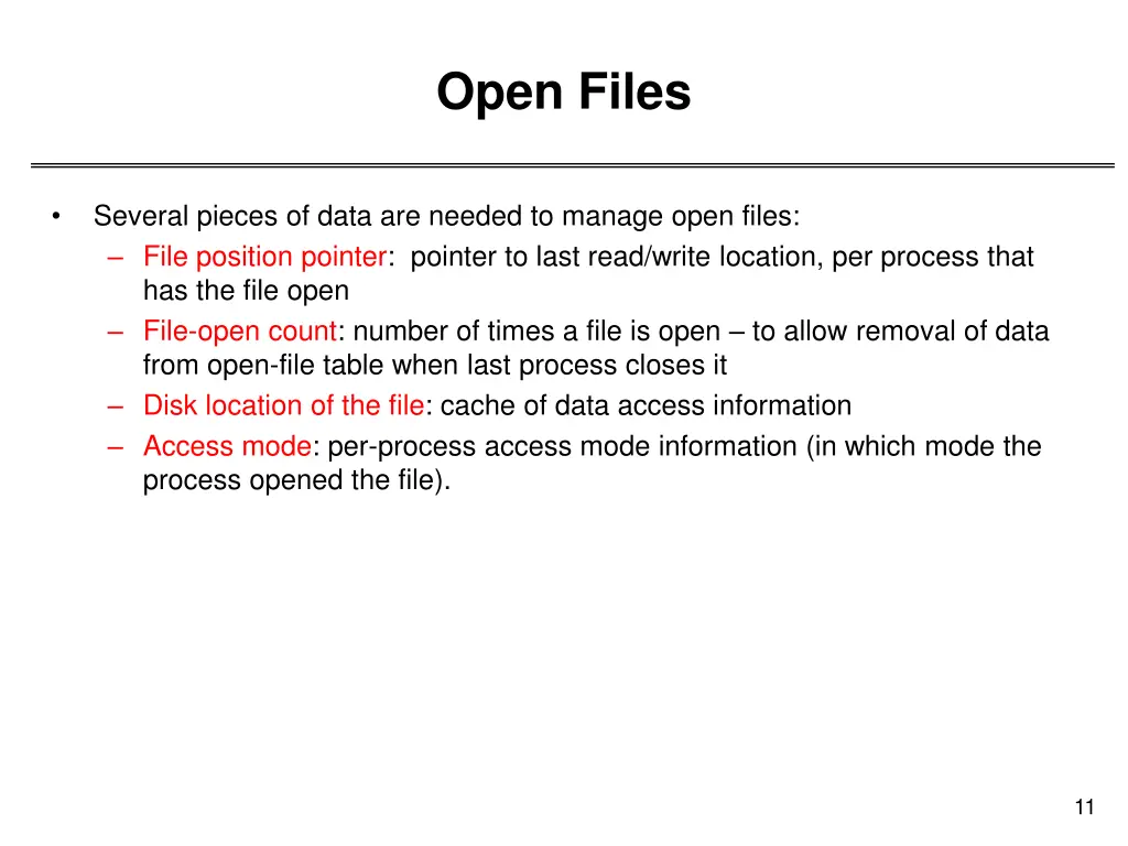 open files