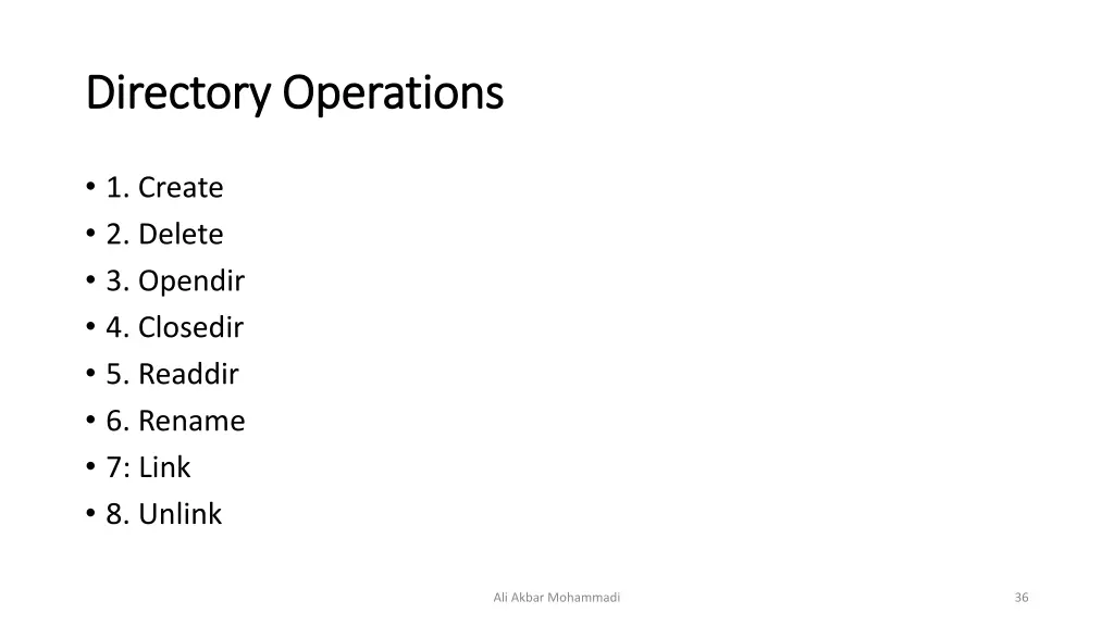 directory operations directory operations