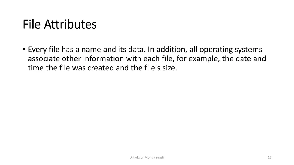 file attributes file attributes