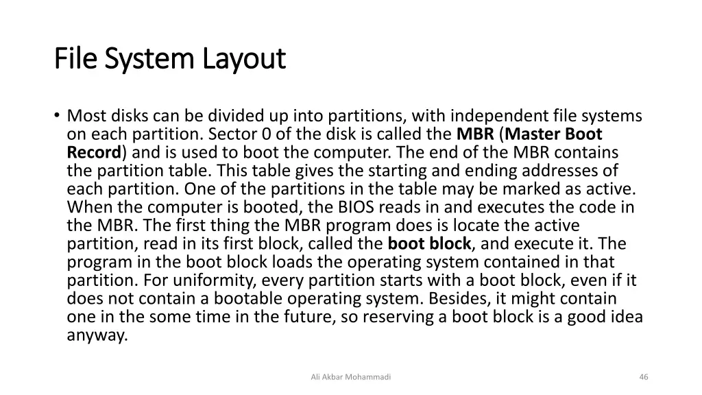 file system layout file system layout