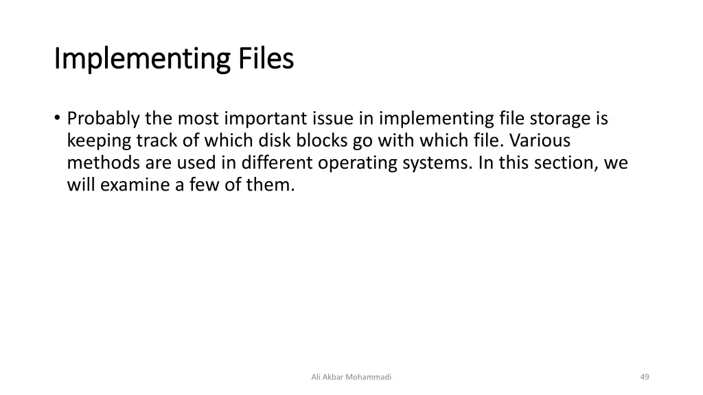 implementing files implementing files