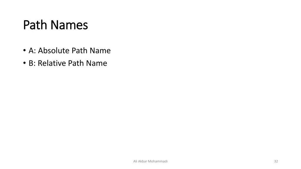 path names path names