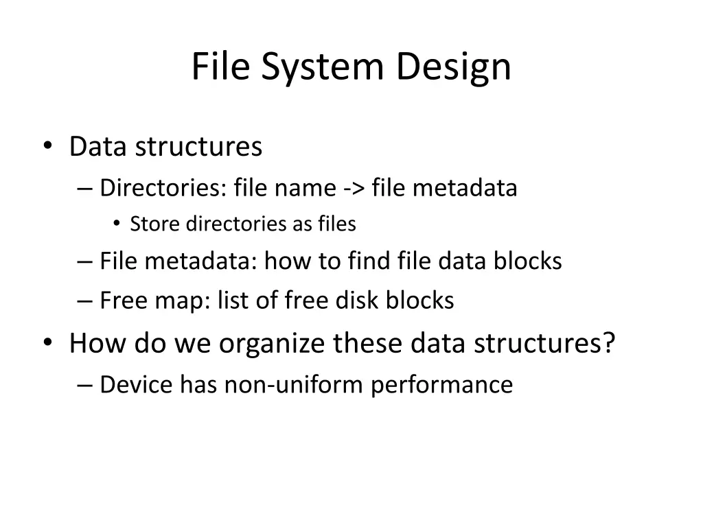 file system design