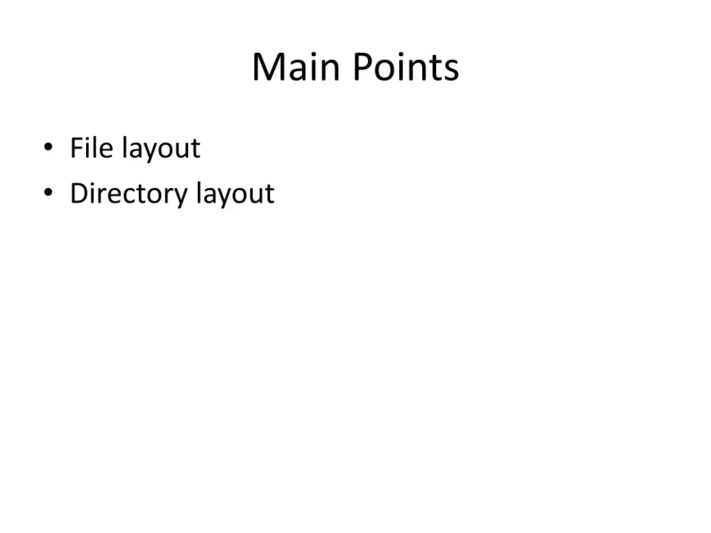 main points