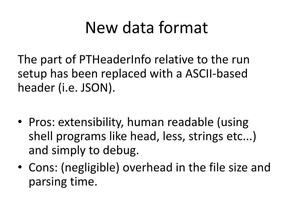 new data format