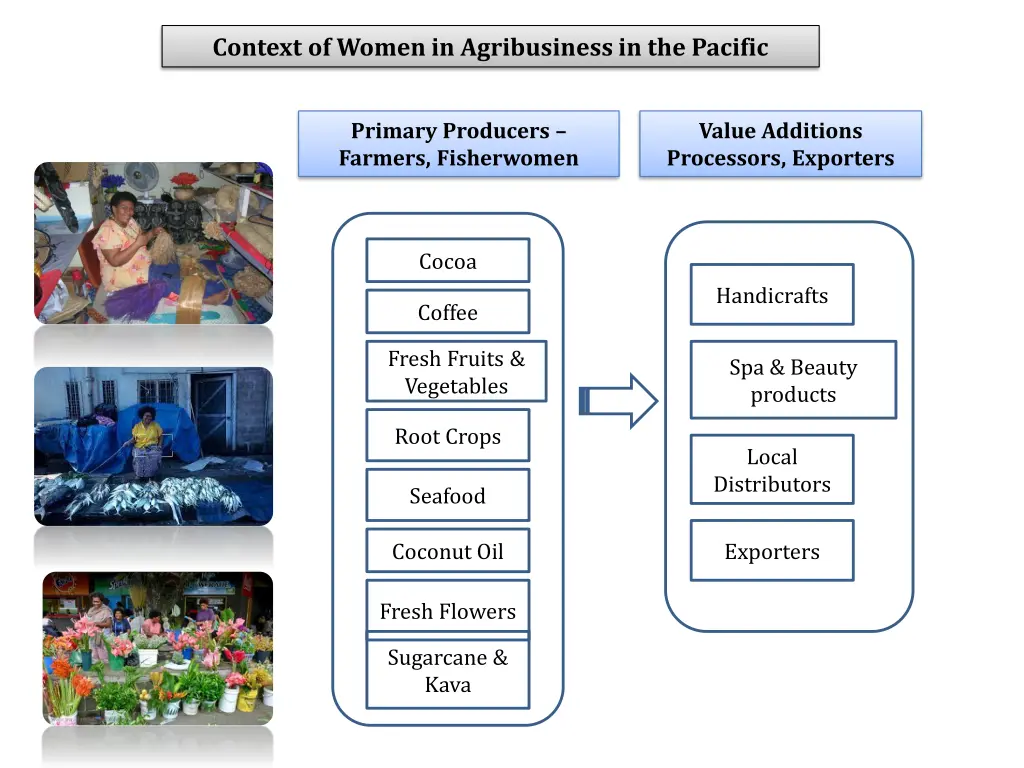 context of women in agribusiness in the pacific