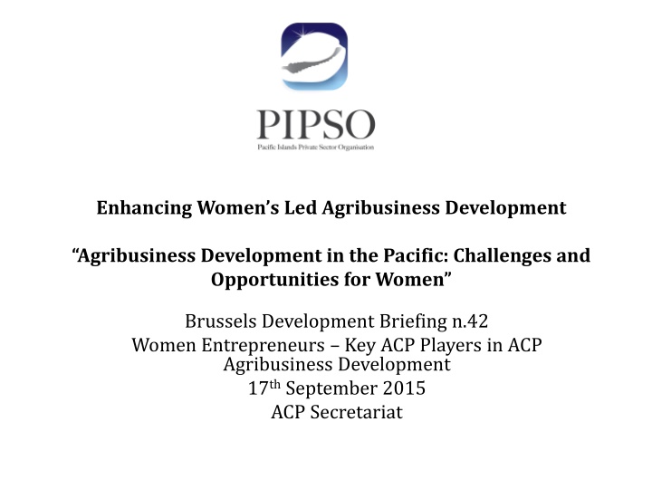 enhancing women s led agribusiness development