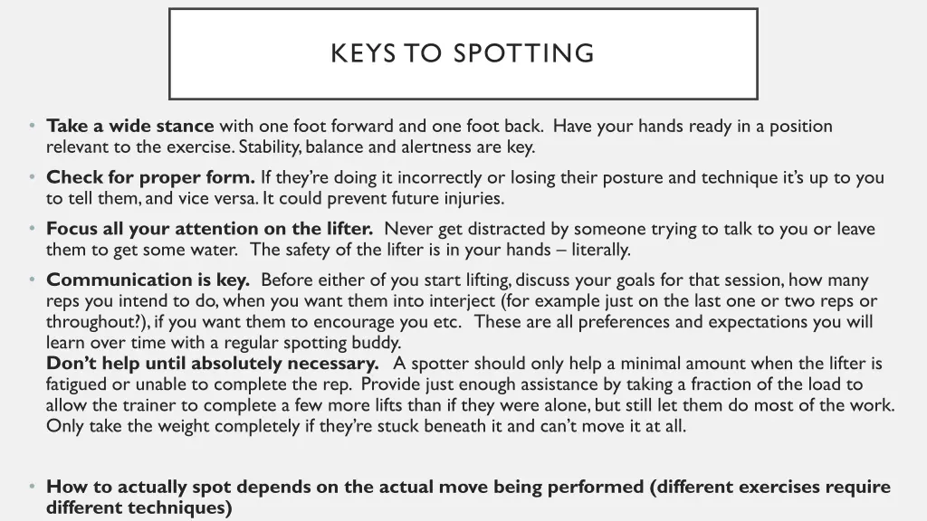 keys to spotting