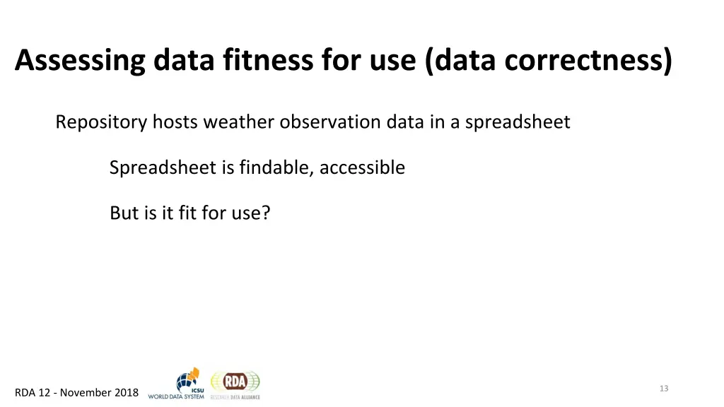 assessing data fitness for use data correctness