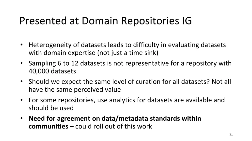 presented at domain repositories ig