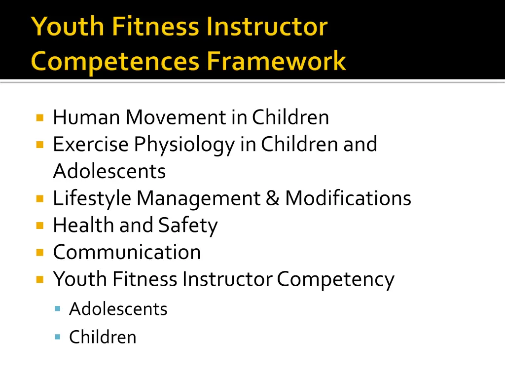 human movement in children exercise physiology