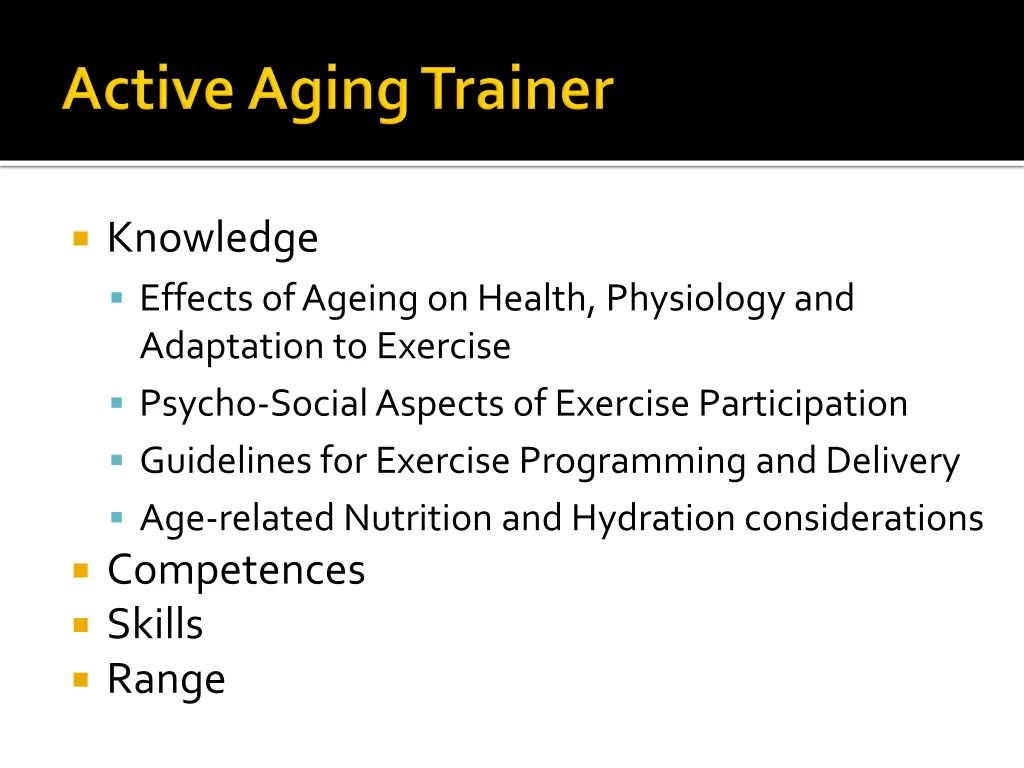 knowledge effects of ageing on health physiology