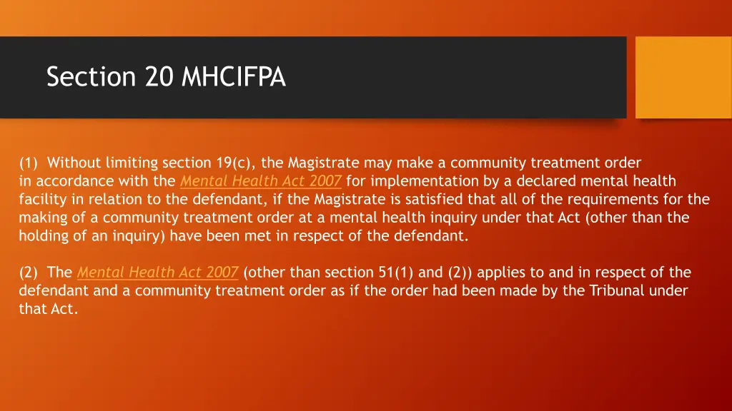 section 20 mhcifpa