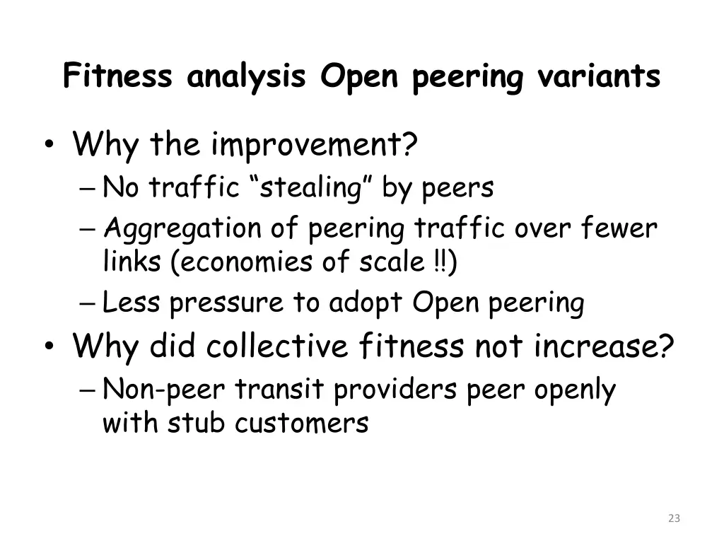 fitness analysis open peering variants 2