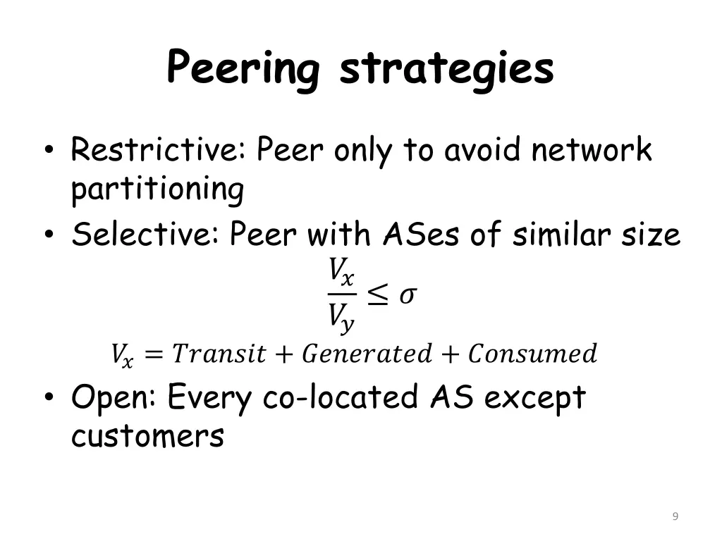 peering strategies