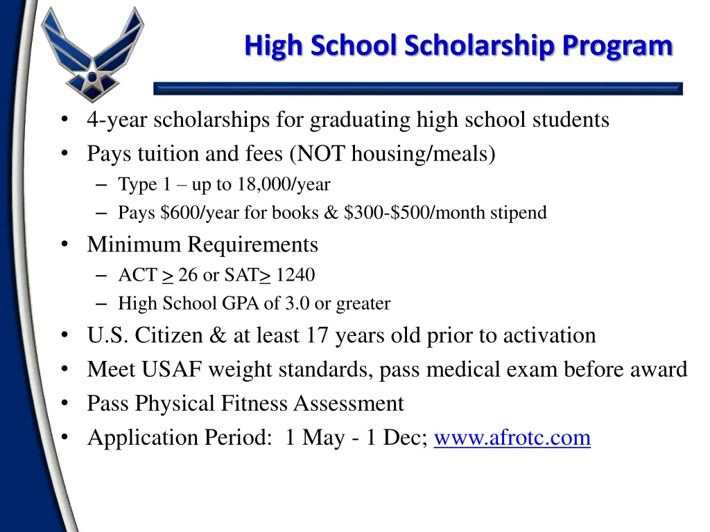 high school scholarship program