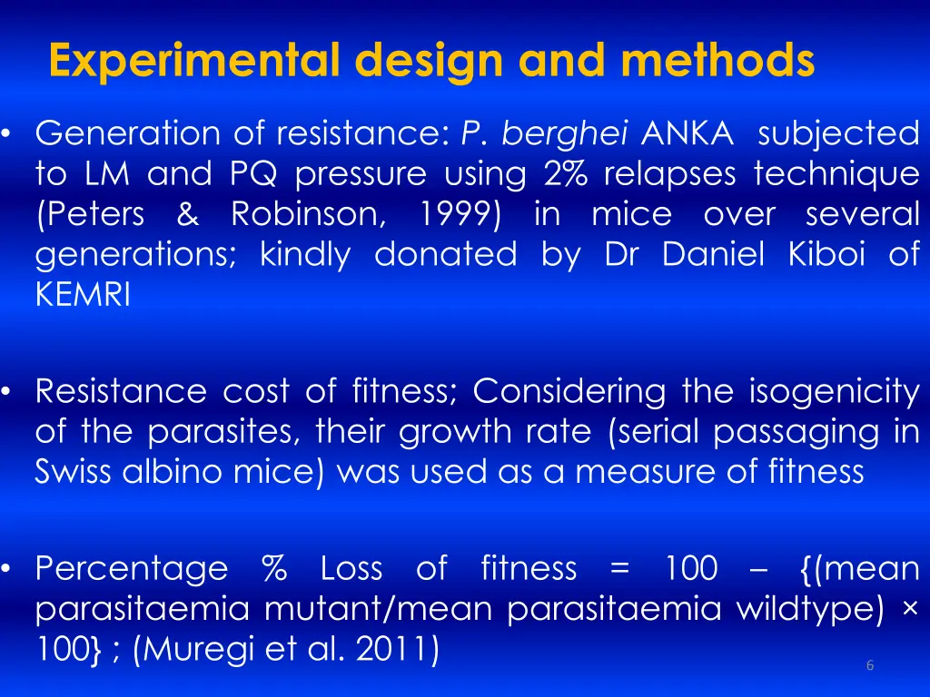 experimental design and methods