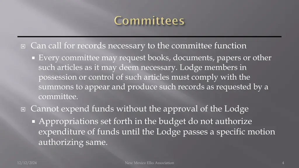 can call for records necessary to the committee