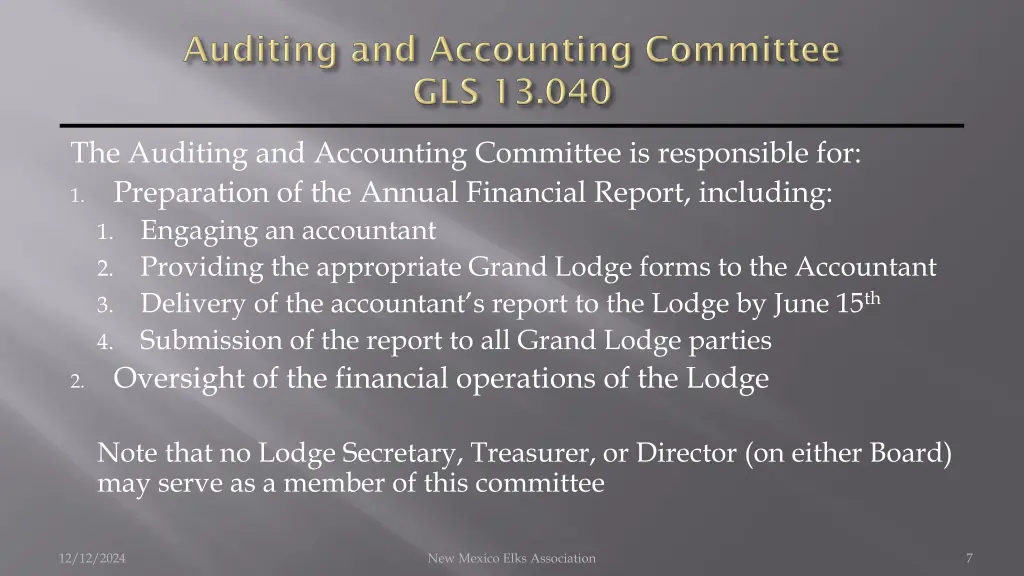 the auditing and accounting committee