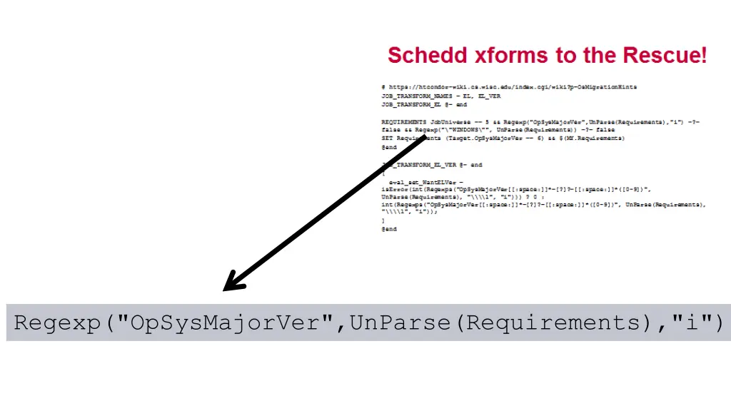 regexp opsysmajorver unparse requirements i