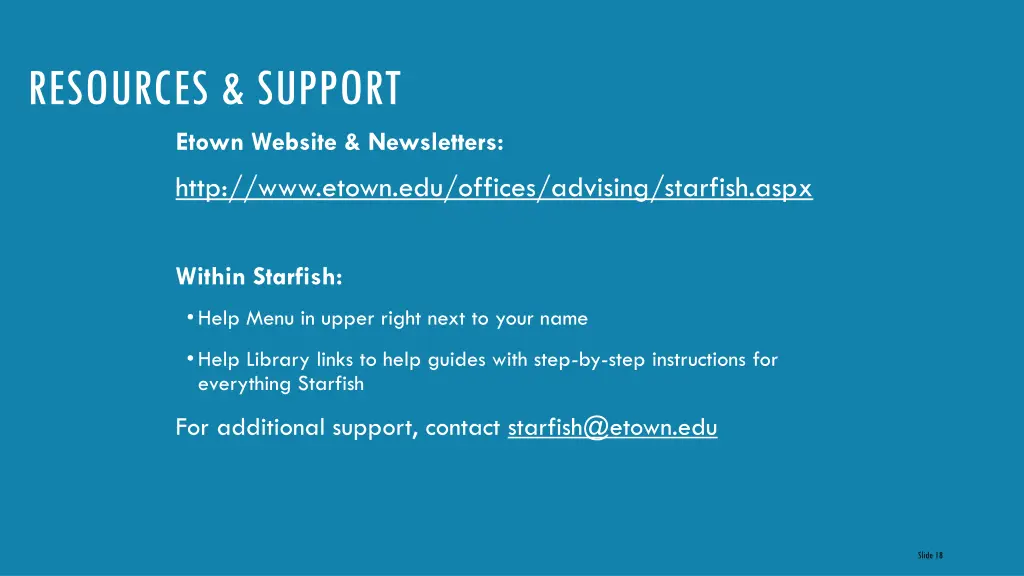 resources support etown website newsletters http